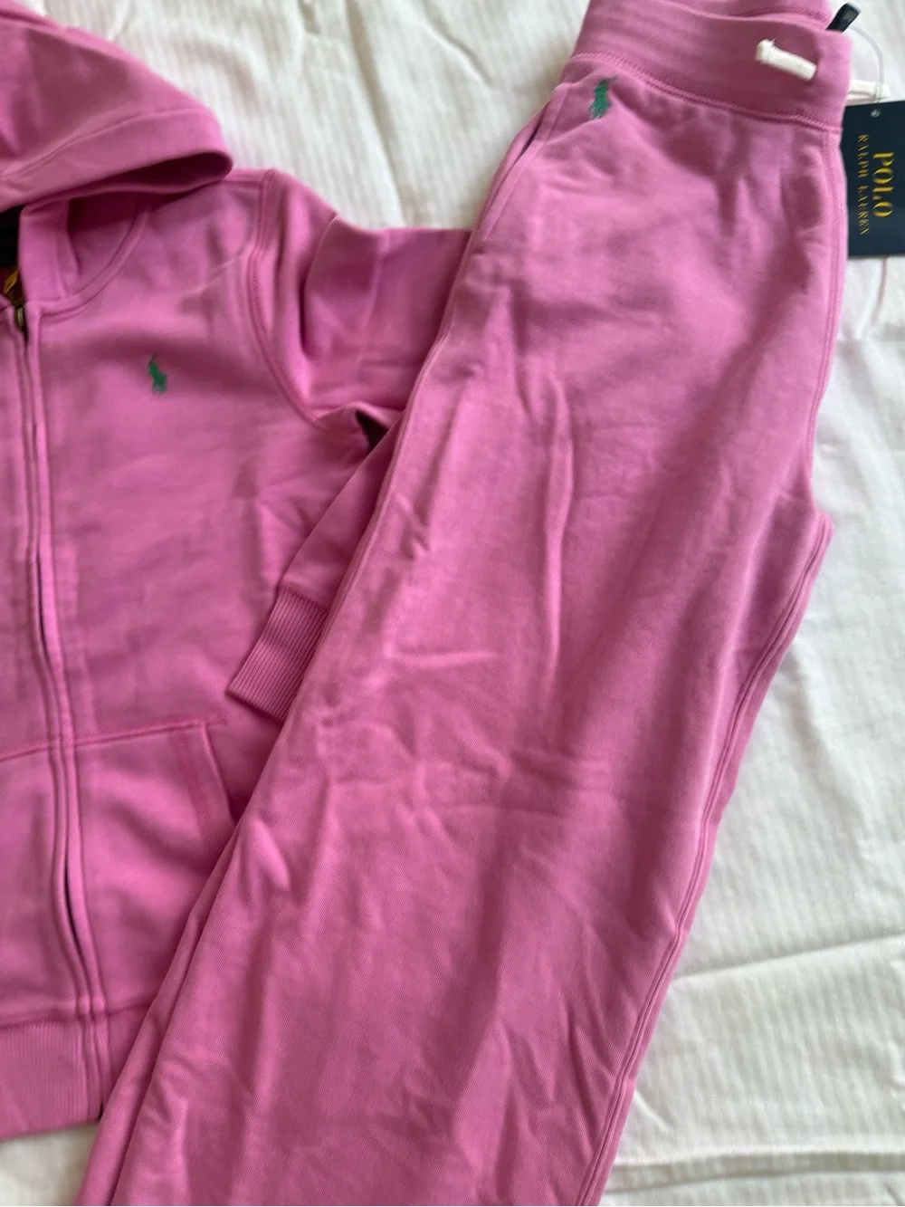 New girls Polo Ralph Lauren Sz L 12-14 Hooded Zip Jacket & Pants Set sweatsuit